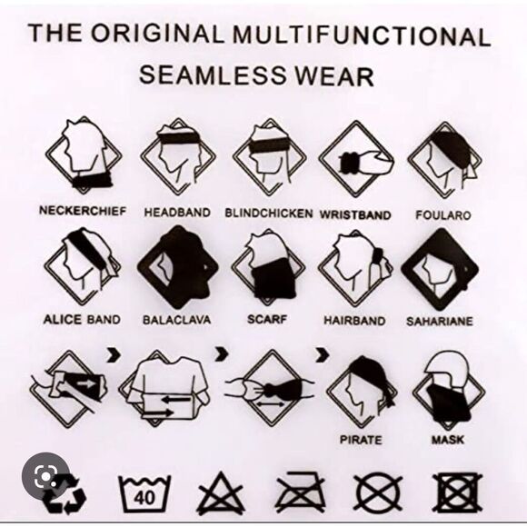 Breathable Polyester Microfiber Multifunctional Seamless Wear 6 Pk ** NEW ** - Picture 6 of 9